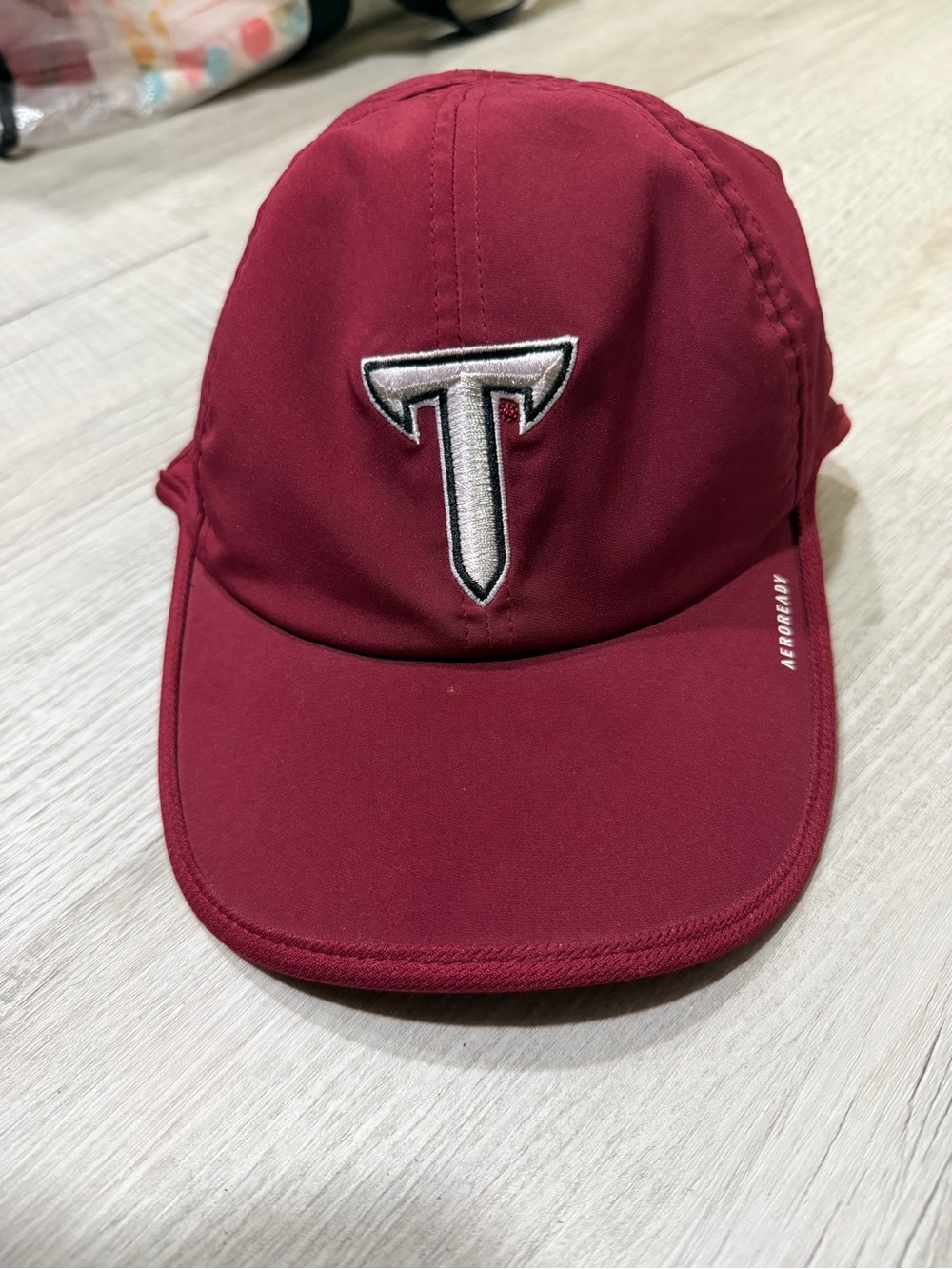 adidas Maroon Performance Cap with Embroidered T